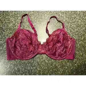 Maidenform Women's 40DD Purple Lace Bra J Hook Convertible Self Expressions